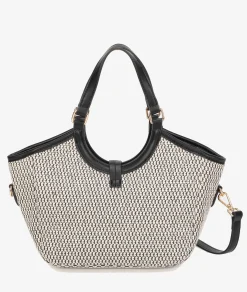 Bolso de rafia pabloochoa.shoes 21022 en negro