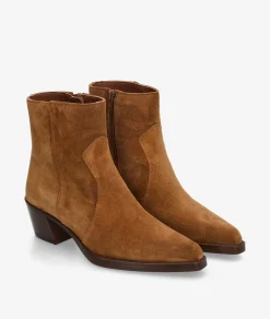 Botines Alpe 5538 en serraje cuero