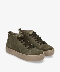 Deportivos Natural World 6122 en serraje kaki