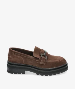 Mocasines EVA PARIS 27971 en serraje marrón