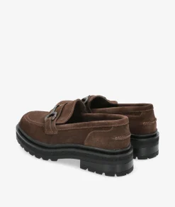 Mocasines EVA PARIS 27971 en serraje marrón