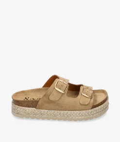 Sandalias bloom&you NENUFAR DOBLE en serraje taupe