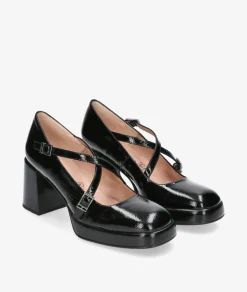 vestir con plataforma Hispanitas HI243660 en charol negro